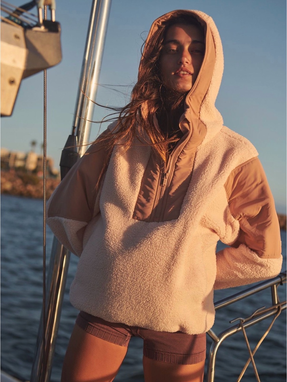 FP Movement by Free People soft pink Hooded Lead the Pack Pullover Fleece